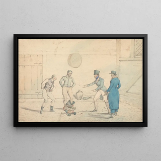 Henry Thomas Alken - A CockFight Watched by Four Men in an OutHouse.webp