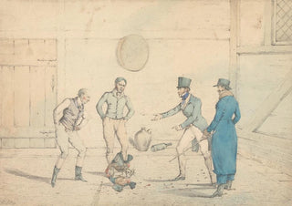 Henry Thomas Alken - A CockFight Watched by Four Men in an OutHouse.webp