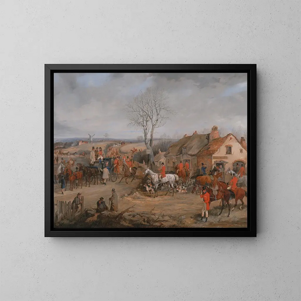 Metsästysscene: Tapaaminen - Henry Thomas Alken — kehystetty taideteos seinällä