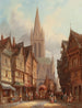 Market Day in Honfleur, Normandy - Henry Thomas Schafer — näkymä teoksesta