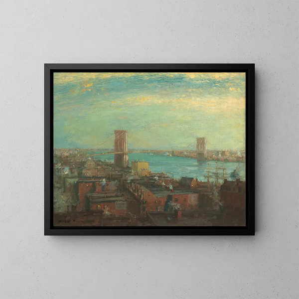 Pont de Brooklyn - Henry Ward Ranger — kehystetty taideteos seinällä