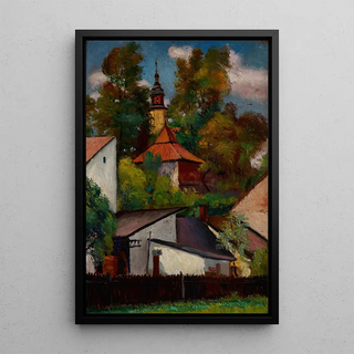 Henryk Dietrich - Houses and the Church at the Salwator Hill in Krakow.webp