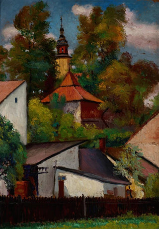 Henryk Dietrich - Houses and the Church at the Salwator Hill in Krakow.webp