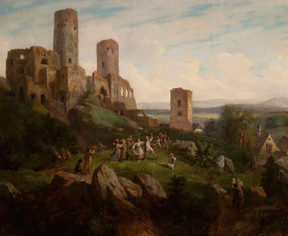 Ruines du château de la fête à Tenczynek - Henryk Pillati — näkymä teoksesta