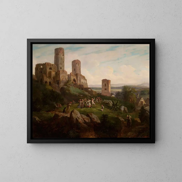 Ruines du château de la fête à Tenczynek - Henryk Pillati — kehystetty taideteos seinällä
