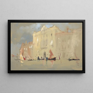 Hercules Brabazon Brabazon - Gondolas Before a Palace on the Grand Canal in Venice.webp