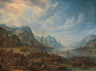 Vue de rivière avec débarcadère - Herman Saftleven — näkymä teoksesta