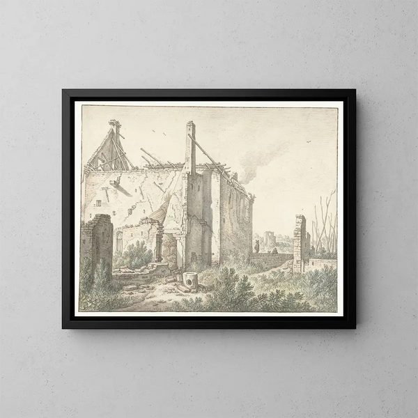 Rune d'une maison à Utrecht - Herman Saftleven — kehystetty taideteos seinällä