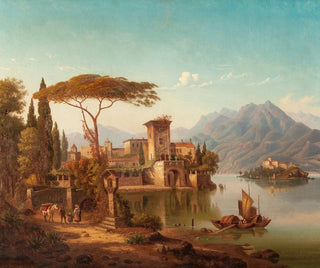 Hermann August Kruger - Northern Italy Landscape possibly Lake Como.webp