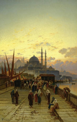 Hermann David Salomon Corrodi - The Galata Bridge Constantinople.webp