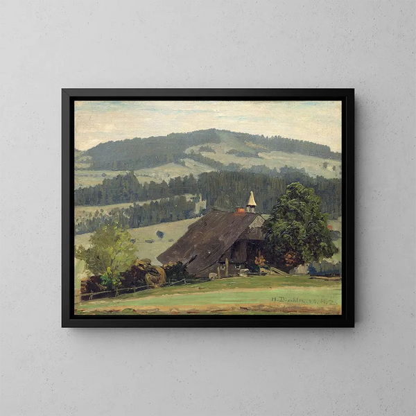 Ferme Ospelehof à Hinterzarten - Hermann Dischler — kehystetty taideteos seinällä