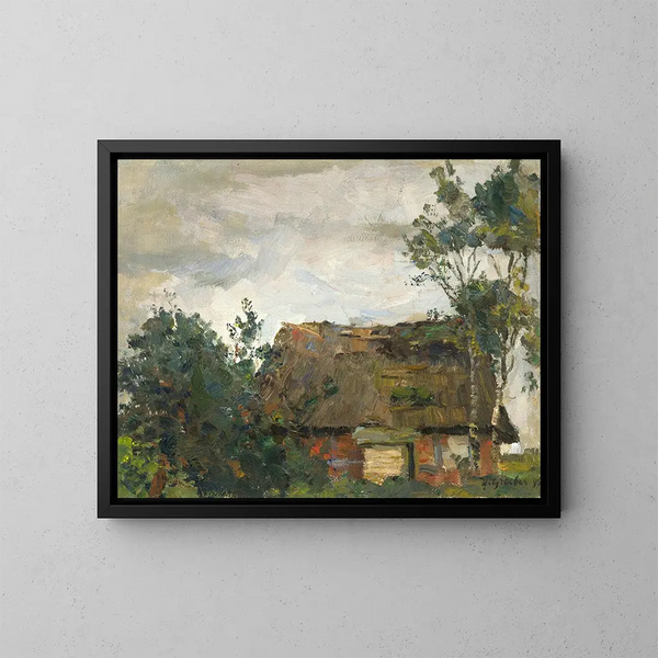 Maison ancienne - Hermann Groeber — kehystetty taideteos seinällä