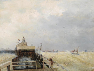 Port à Ostende - Hermann Ottomar Herzog — näkymä teoksesta