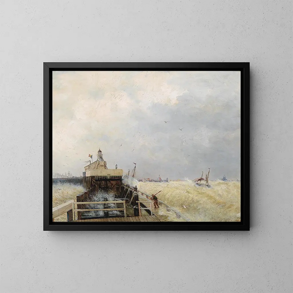 Port à Ostende - Hermann Ottomar Herzog — kehystetty taideteos seinällä