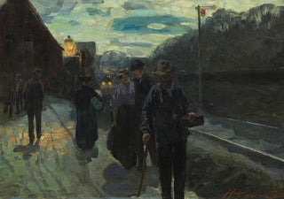 Hermann Pleuer - Vorstadtbahnhof im Mondschein.webp