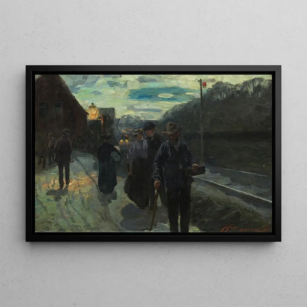 Hermann Pleuer - Vorstadtbahnhof im Mondschein.webp