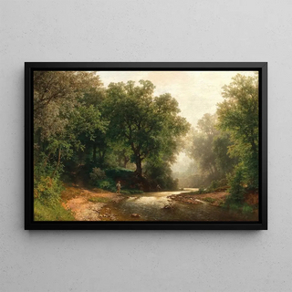 Hermann Pohle - A Fisherman by a Mountain Creek.webp