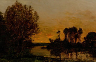 Hippolyte Camille Delpy - Un Soleil Couchant au Rive.webp