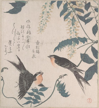 Hirondelles et glycine - Kubo Shunman