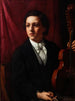 Nuori muusikko viulonsa kanssa - Rungin rouva 1854-1914 - Holger Roed — näkymä teoksesta