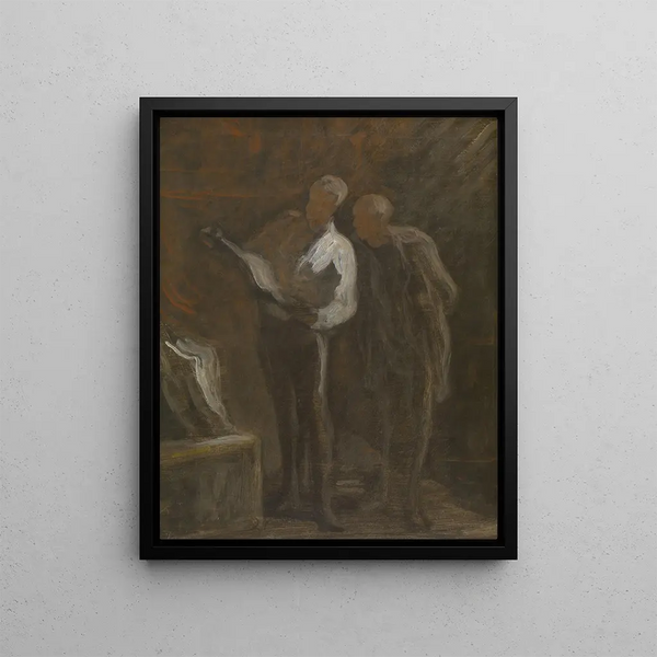 Collectionneurs d'estampes - Honoré Daumier — kehystetty taideteos seinällä