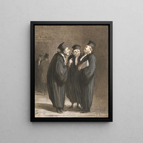 Les trois juges - Honoré Daumier — kehystetty taideteos seinällä