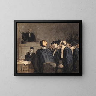 Oikeussali - Honoré Daumier — kehystetty taideteos seinällä