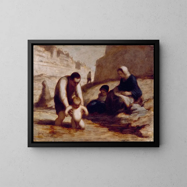 Le Premier Bain - Honoré Daumier — kehystetty taideteos seinällä
