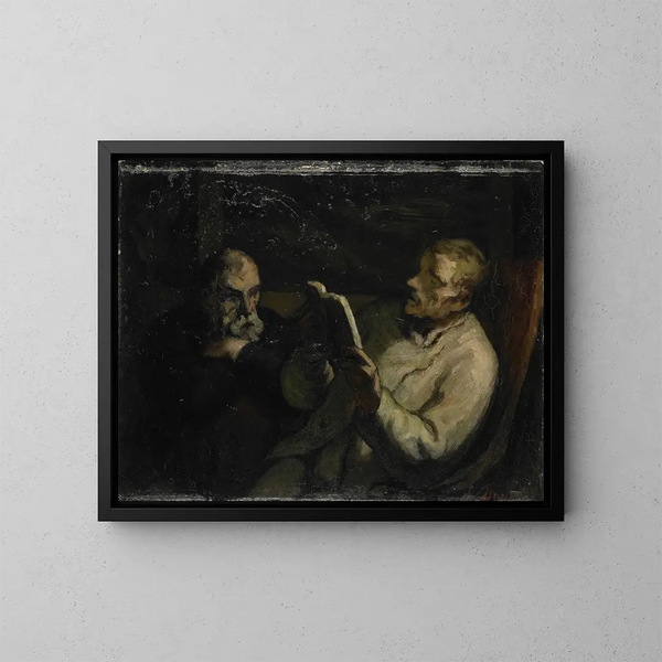 La Lecture - Honoré Daumier — kehystetty taideteos seinällä