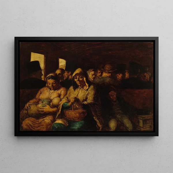 Le Wagon de Troisième Classe - Honoré Daumier — kehystetty taideteos seinällä