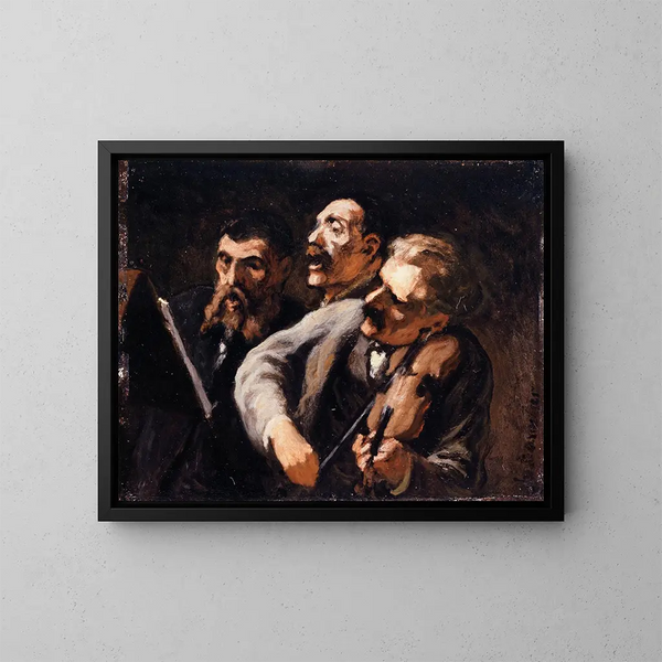 Trio d'amateurs - Honoré Daumier — kehystetty taideteos seinällä
