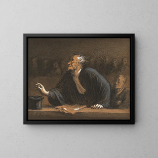 Taitelija, joka puolustaa taitavasti - Honoré Daumier — kehystetty taideteos seinällä