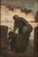 Pyykkäri Quai d'Anjou'n laiturilla - Honoré Daumier — näkymä teoksesta