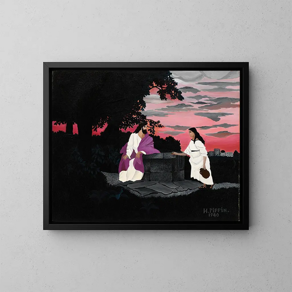 Le Christ et la femme de Samarie - Horace Pippin — kehystetty taideteos seinällä