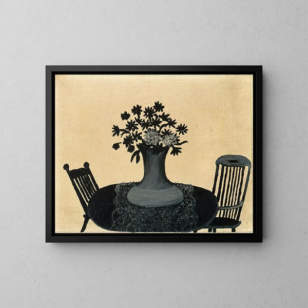 Pöytä ja kaksi tuolia - Horace Pippin — kehystetty taideteos seinällä