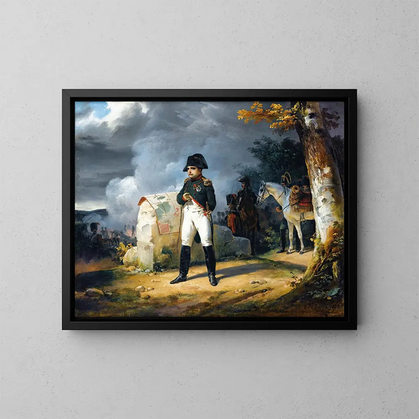 Napoleonista Charleroin taistelusta, kesäkuu 1815 - Horace Vernet — kehystetty taideteos seinällä