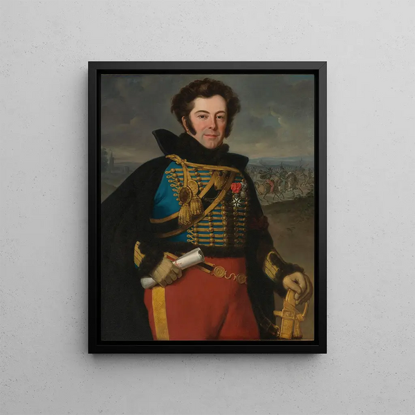 Horace Vernet | Colonel Auguste Frédéric Bon Amour Marquis de Talhout - Horace Vernet — kehystetty taideteos seinällä
