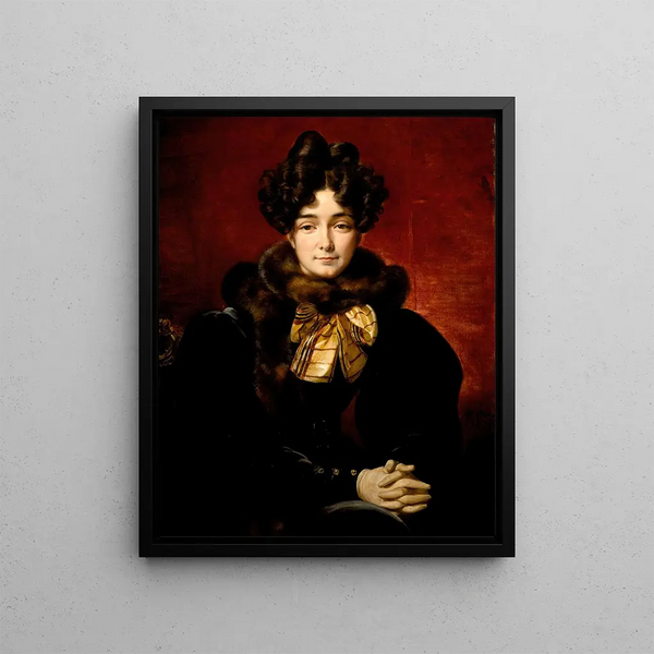 Portrait d'une dame - Horace Vernet — kehystetty taideteos seinällä