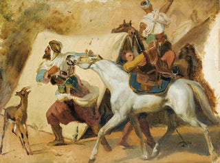 Horace Vernet - Study for the attack of Abd el Kader s Smalah by the Duke dAumale.webp