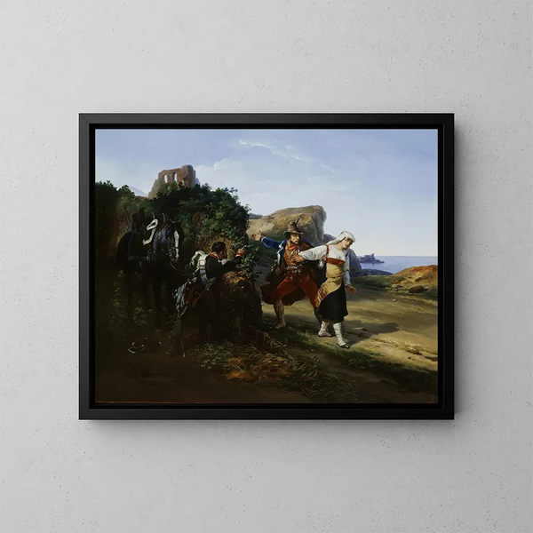 Le brigand trahi - Horace Vernet — kehystetty taideteos seinällä
