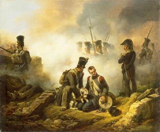 Le chien du régiment blessé - Horace Vernet — näkymä teoksesta