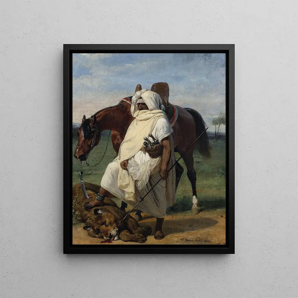 Le chasseur de lions - Horace Vernet — kehystetty taideteos seinällä
