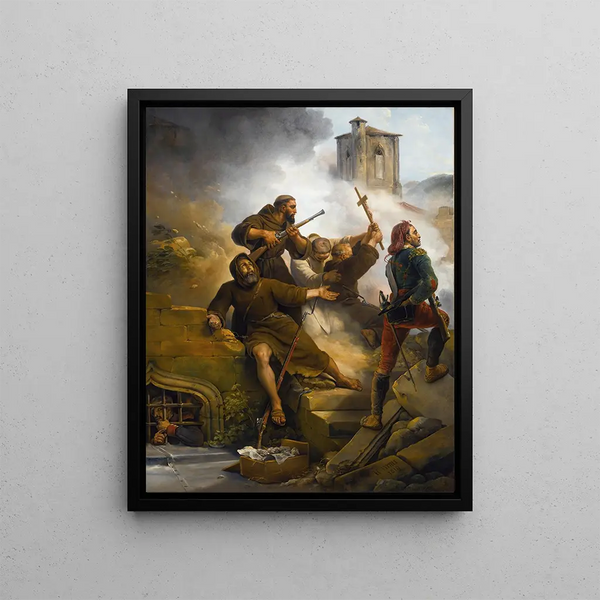 Le siège de Saragosse - Horace Vernet — kehystetty taideteos seinällä