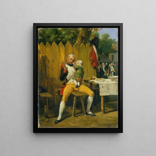 Le veterani kotona - Horace Vernet — kehystetty taideteos seinällä
