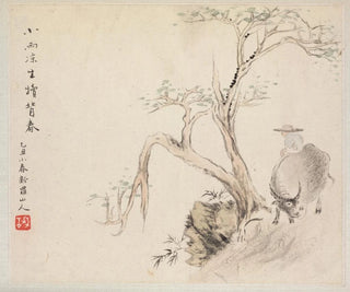 Hua Yan - A Man Sits on a Water Buffalo.webp
