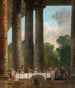 Yksi juhlallinen juhlinta temppelin raunioissa - Hubert Robert — näkymä teoksesta