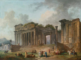 Un caprice architectural avec un artiste esquissant au premier plan - Hubert Robert — näkymä teoksesta