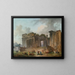 Un caprice architectural avec un artiste esquissant au premier plan - Hubert Robert — kehystetty taideteos seinällä