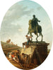 Elävä maisema Marc Aureliuksen patsaalla - Hubert Robert — näkymä teoksesta