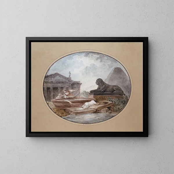 Caprice architectural - Hubert Robert — kehystetty taideteos seinällä